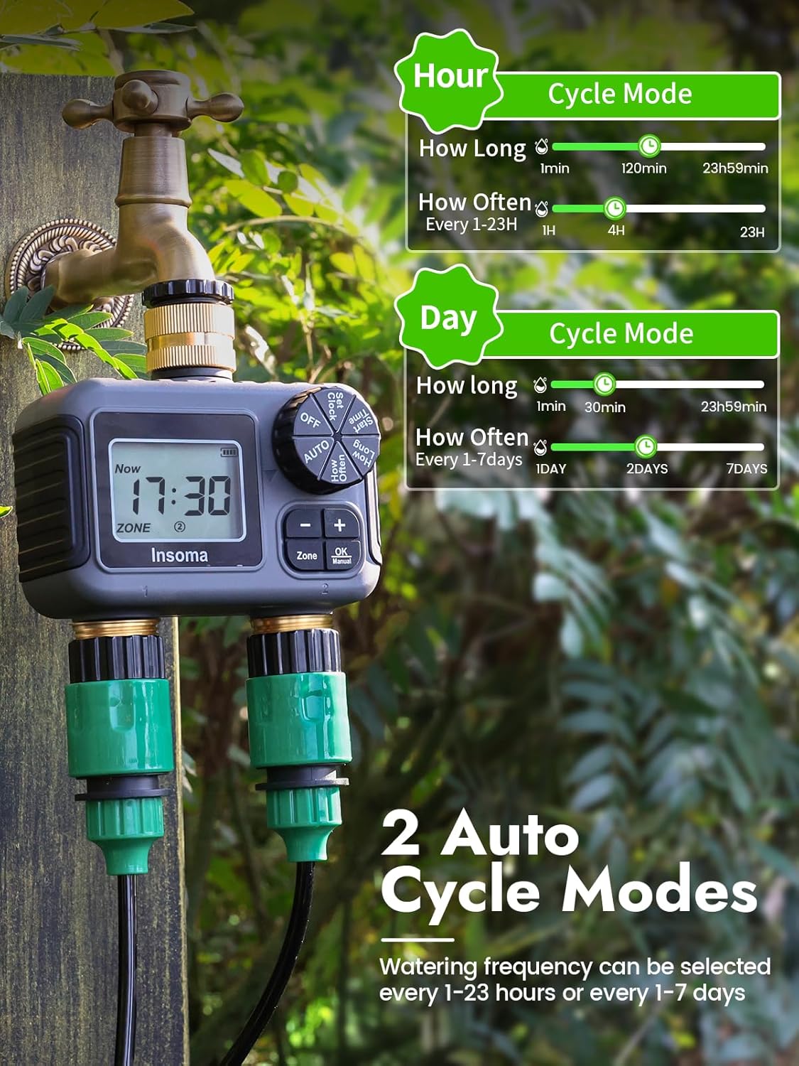 듀얼 아울렛 스마트 관개 급수 시스템 자동 급수 타이머 - Timer Dual Outlet 리뷰 및 가격